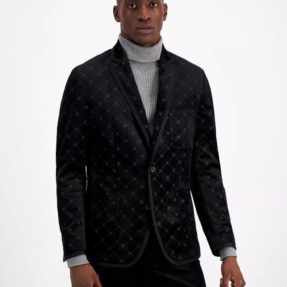 INC International Concepts Men's Dotted Grid Jacket size XS - Picture 2 of 12